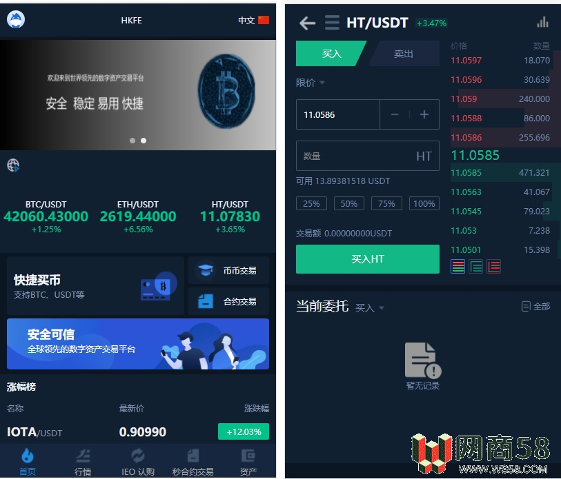 仿火币模式交易所源码+VUE源码可二开 法币交易|币币交易|合约交易|期权交易+流动性挖矿UP理财LEO认购运营-1