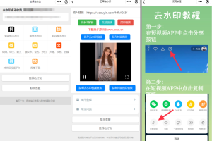 自带多平台解析接口短视频去水印图集水印小程序源码下载
