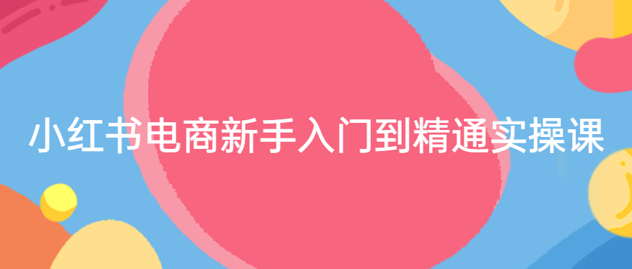 小红书电商新手入门到精通实操课-1 小红书电商新手入门到精通实操课-1