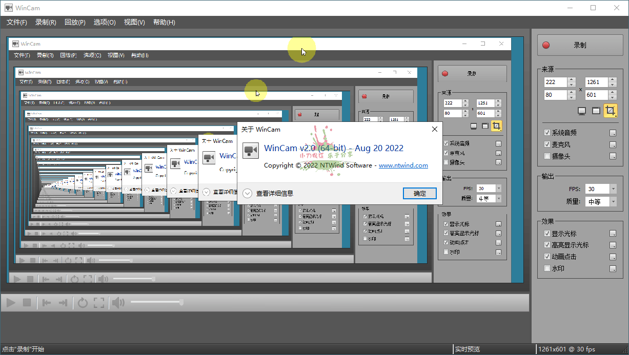 WinCAM屏幕录像v3.3.0中文版-1