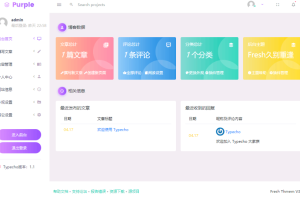 typecho主题后台模板，改的是Fresh Thmem V3.0版本,看效果就很漂亮!