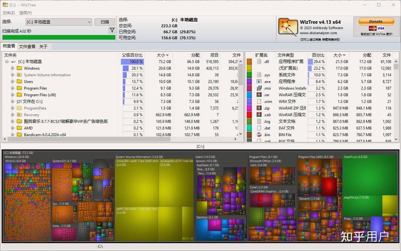 电脑版WizTree v4.17 查找大文件 汉化去广告便携版