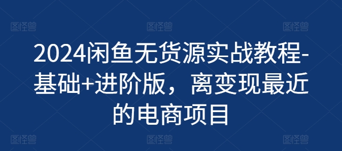 2024闲鱼无货源实战教程-基础+进阶版变现