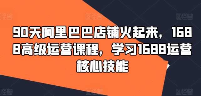 90天阿里巴巴店铺火起来高级运营核心技能