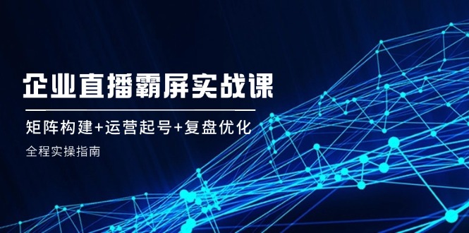 企业矩阵直播霸屏实战课矩阵构建运营起号