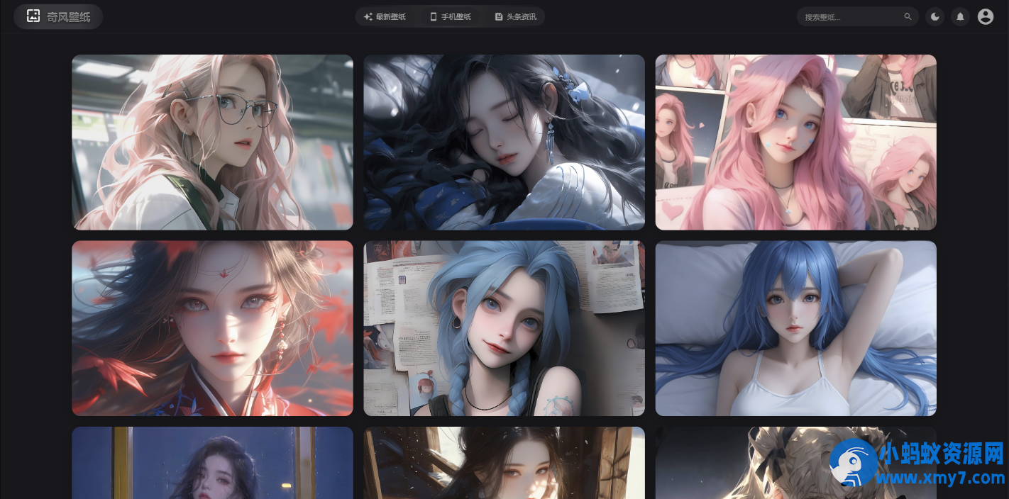 vue3开发的壁纸网站模板,纯JavaScript开发,完整源代码,有录播