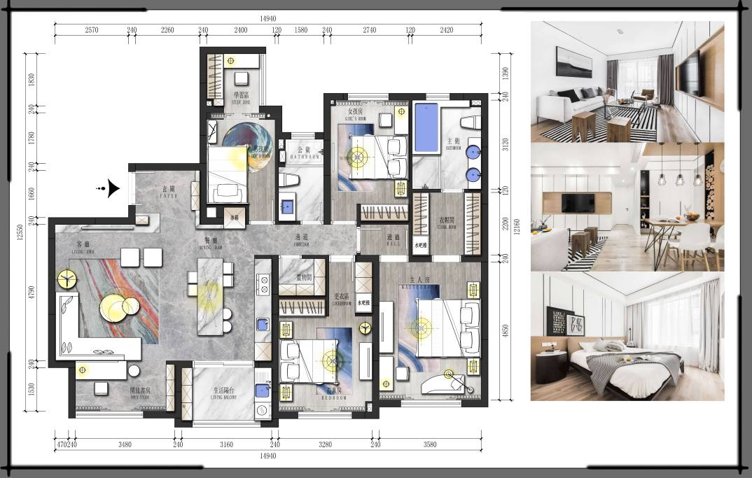 点击查看原图 室内设计师方案头脑风暴同个户型N种方案