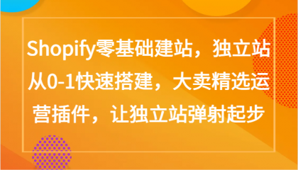 Shopify零基础建站，独立站从0-1快速搭建，大卖精选运营插件，让独立站弹射起步-免费资源网-第16张图片