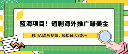 蓝海项目/短剧海外赚美金/利用AI剪视频/日入300+-免费资源网-第16张图片