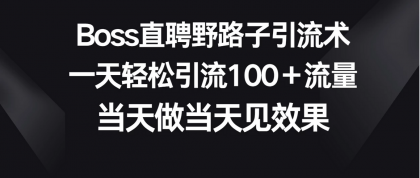 Boss直聘野路子引流术/一天轻松引流100+流量-免费资源网-第16张图片