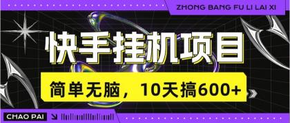 《快手挂机项目，10天搞600+，无脑操作！》-免费资源网-第16张图片