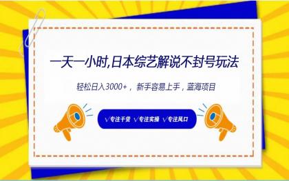 日本综艺解说不封号玩法，轻松日入1000+，全新赛道-免费资源网-第16张图片