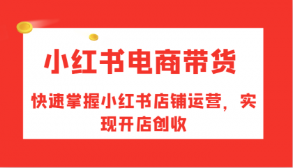 小红书电商带货，快速掌握小红书店铺运营，实现开店创收-免费资源网-第16张图片