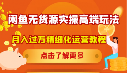闲鱼无货源实操高端玩法，月入过万精细化运营教程-免费资源网-第16张图片