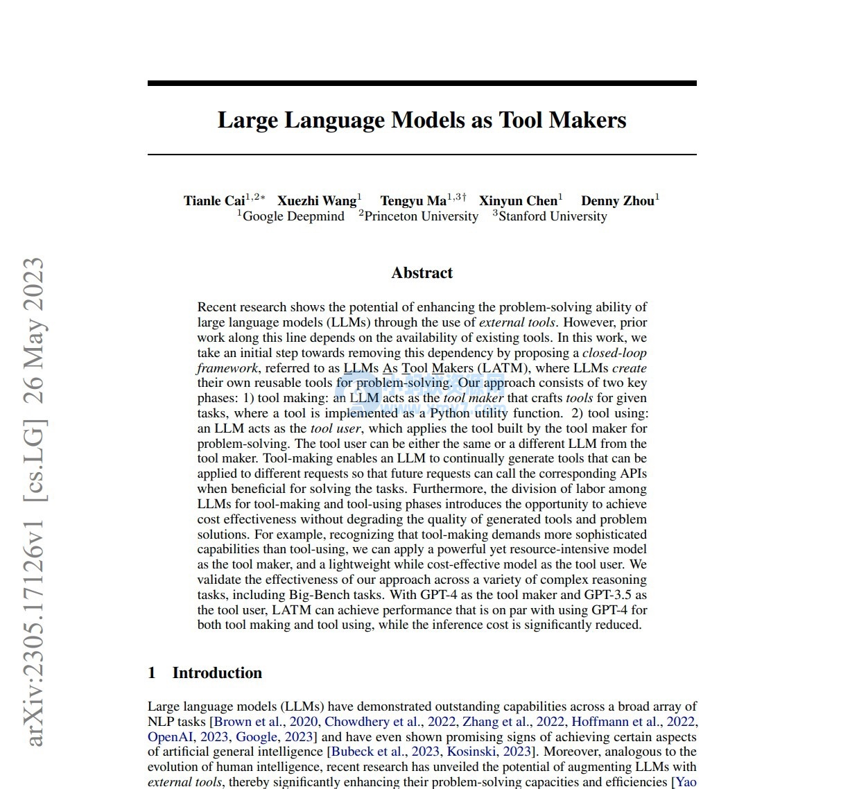DeepMind 推出 LATM 框架，可令 GPT-4 自己生成软件工具处理任务