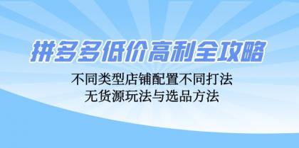 拼多多低价高利全攻略：不同类型店铺配置不同打法，无货源玩法与选品方法-免费资源网-第16张图片