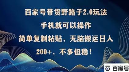 百家号带货野路子2.0玩法，手机就可以操作，简单复制粘贴，无脑搬运-免费资源网-第14张图片
