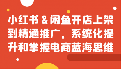 小红书&闲鱼开店上架到精通推广，系统化提升和掌握电商蓝海思维-免费资源网-第15张图片
