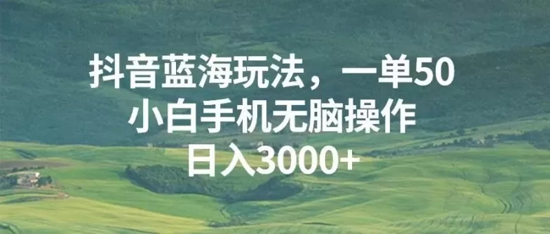 抖音蓝海玩法，一单50，小白手机无脑操作，日入3000+-免费资源网-第16张图片