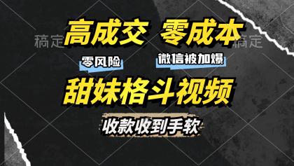 高成交零成本，售卖甜妹格斗视频，谁发谁火，加爆微信，收款收到手软-免费资源网-第16张图片