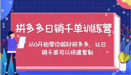 拼多多日销千单训练营，从0开始带你做好拼多多，让日销千单可以快速复制（更新）-免费资源网-第16张图片