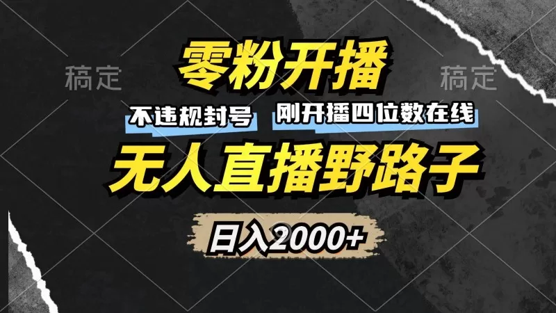 零粉开播，无人直播野路子，日入2000+，不违规封号，躺赚收益！-免费资源网-第16张图片