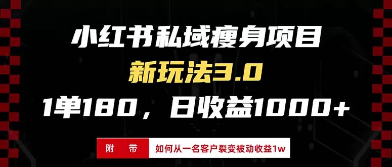 小红书瘦身项目3.0模式，新手小白日赚收益1000+（附从一名客户裂变收益，被动收益1W）-免费资源网-第16张图片