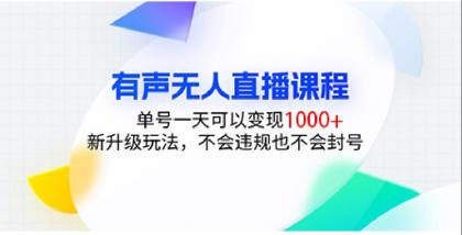 有声无人直播课程，单号一天可以变现1000+，新升级玩法，不会违规也不会封号-免费资源网-第16张图片