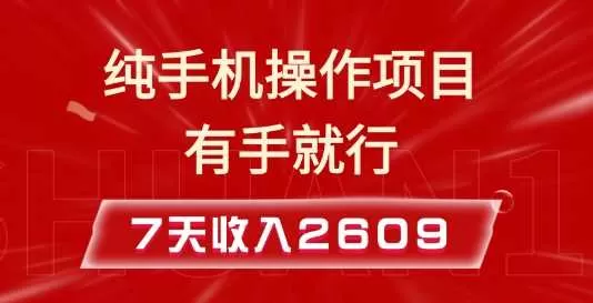 纯手机操作的小项目，有手就能做，7天收入2609+实操教程-免费资源网-第17张图片