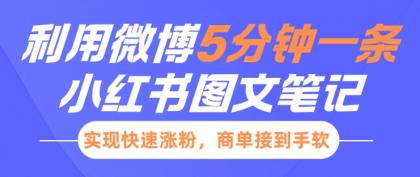 小红书利用微博5分钟一条图文笔记，实现快速涨粉，商单接到手软-免费资源网-第18张图片