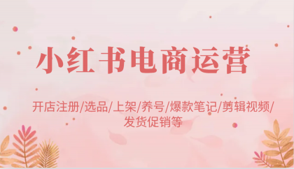 小红书电商经营：开实体店申请注册/选款/发布/起号/爆品手记/视频编辑/安排发货促销等-免费资源网-第13张图片