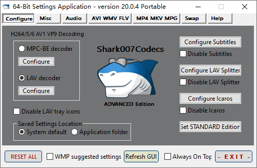 Shark007 Codecs 多媒体编解码器套件 v20.0.5 绿色版-免费资源网-第13张图片