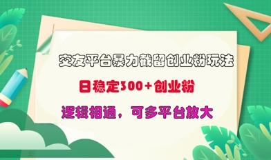 交友网站暴力行为截留自主创业粉游戏玩法，日平稳300 精确自主创业粉，逻辑性互通，可全平台变大-免费资源网-第12张图片