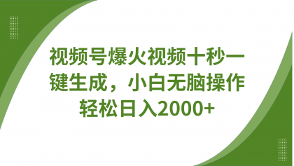 视频号爆火视频十秒一键生成，无需剪辑，带音频字幕多平台同步发送，轻松日入2000+-免费资源网-第12张图片