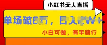 小红书无人直播，纯小白可做，有手就行，单场直播销售额破8w-免费资源网-第12张图片