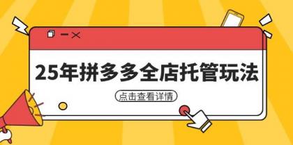 25年拼多多全店托管玩法，矩阵动销裂变玩法如何低风险盈利 新手运营秘籍-免费资源网-第12张图片