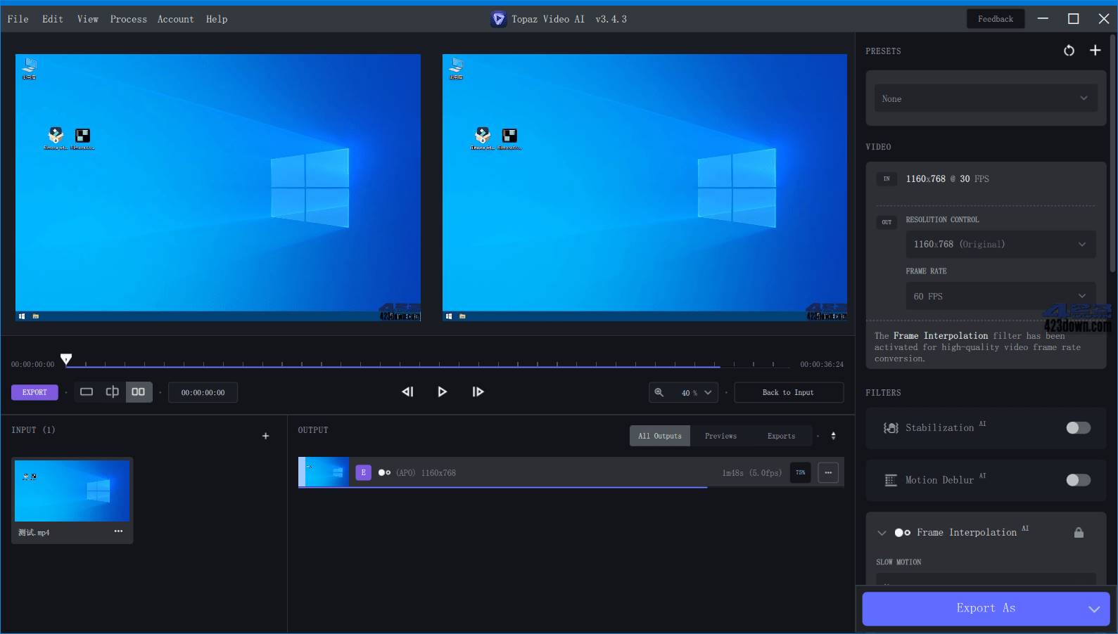 Topaz Video AI(免费视频增强工具) v6.1.0 / 6.2.0 英文便携版-免费资源网-第12张图片