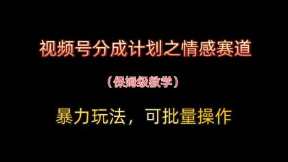 视频号分成计划之情感赛道暴力玩法，可批量操作，保姆级教学-免费资源网-第13张图片