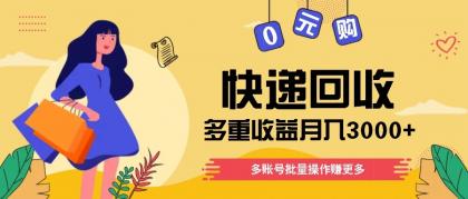 快递回收多重收益玩法，多账号批量操作，新手小白也能搬砖月入3000+！-免费资源网-第13张图片