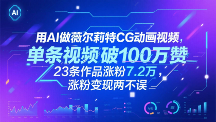 用AI做薇尔莉特CG动画视频，单条视频破100万赞，23条作品涨粉7.2万，涨粉变现两不误-免费资源网-第13张图片