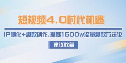 短视频4.0时代机遇：IP孵化+爆款创作，揭秘1500w流量爆款方法论-免费资源网-第17张图片
