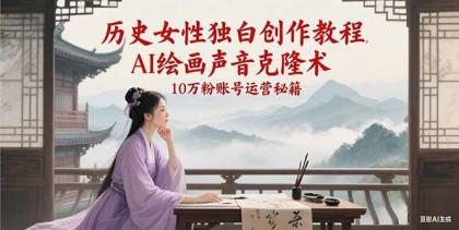 历史女性独白创作教程，AI绘画声音克隆术，10万粉账号运营秘籍-免费资源网-第18张图片