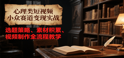 心理类短视频小众赛道变现实战，选题策略、素材积累、视频制作全流程教学-免费资源网-第17张图片