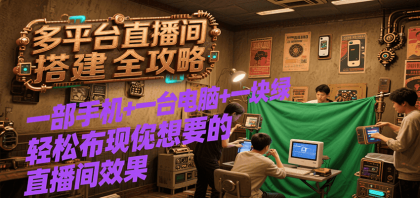 多平台直播间搭建全攻略，一部手机+一台电脑+一块绿布轻松实现你想要的直播间效果-免费资源网-第19张图片