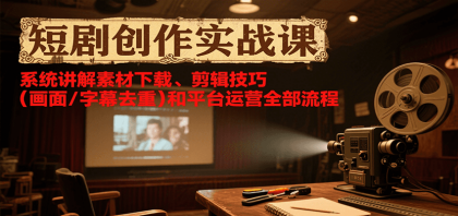 短剧创作实战课，系统讲解素材下载、剪辑技巧（画面/字幕去重）和平台运营全部流程-免费资源网-第19张图片